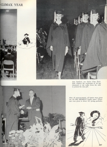 Top Right: Ann Stanford, Class President
Bottom: Receiving diplomas