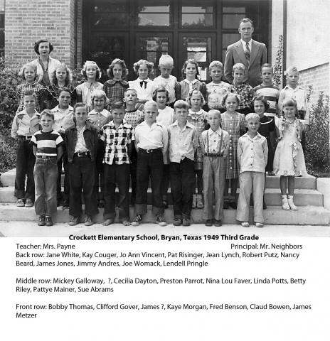 Mrs. Paynes 3rd Grade Class Crockett 1949